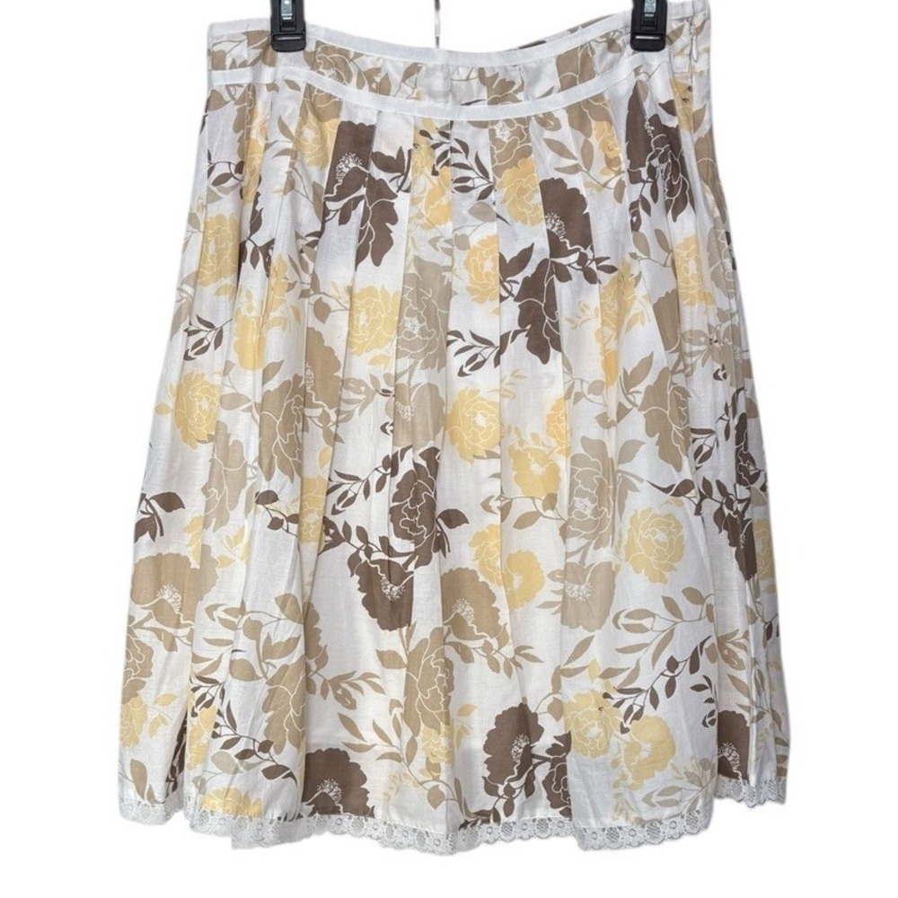 St. Johns Bay‎ 100% Cotton Pleated Skirt Size 14 Petite Cottagecore Prairie Boho
